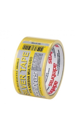 FITA SILVER TAPE 48MM X 5M AMERELO ADELBRAS