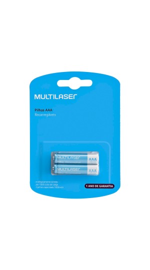 PILHA RECARREGÁVEIS AAA (1000MAH) MULTILASER