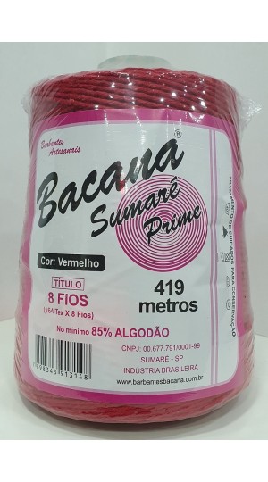 BARBANTE SUMARÉ VERMELHO 8 FIOS 600G.