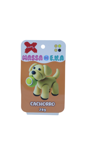 MASSA DE EVA BLISTER POTE C/4 CORES 28GR. CACHORRO MAKE MAIS