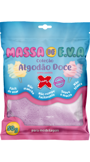 MASSA DE EVA 50G. LILÁS ALGODÃO DOCE MAKE MAIS