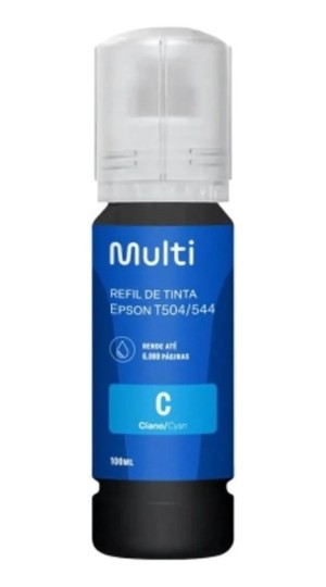 REFIL DE TINTA COMPATIVEL P/ EPSON T504/544 CIANO 100ML. MULTILASER